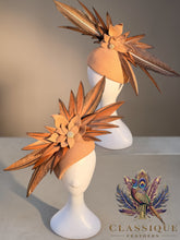 Load image into Gallery viewer, Extravagant Feather Teardrop Fascinator - Camel