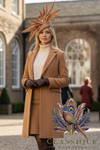 Load image into Gallery viewer, Extravagant Feather Teardrop Fascinator - Camel