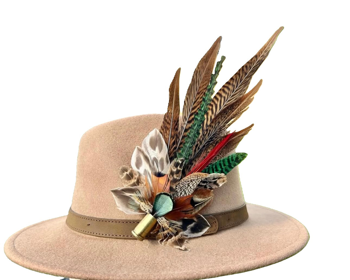 Feather Brown Womens Fedora Hat Classique Fedora Hat Feather Pin