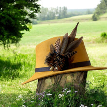 Load image into Gallery viewer, Classique Fedora Hat & Feather Pin