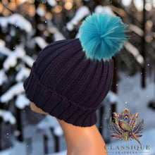 Load image into Gallery viewer, Chunky Knit Real Fur Pom Pom Hat