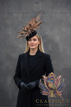 Load image into Gallery viewer, Extravagant Feather Teardrop Fascinator - Black
