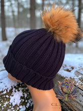 Load image into Gallery viewer, Chunky Knit Real Fur Pom Pom Hat
