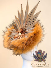 Load image into Gallery viewer, Extravagant Fur &amp; Feather Fascinator
