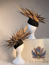 Load image into Gallery viewer, Extravagant Feather Teardrop Fascinator - Black
