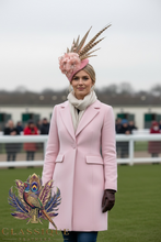 Load image into Gallery viewer, Bambi - Baby Pink fascinator with blush goose feathers &amp; pheasant feathers
