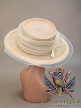 Load image into Gallery viewer, One off exclusive Cream / Camel fascinator
