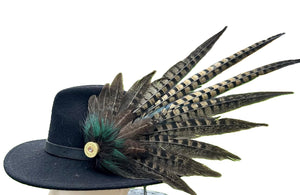 Classique Fedora Hat & Feather Pin