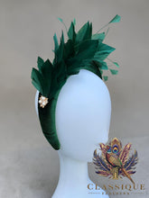 Load image into Gallery viewer, Padded Velvet Feathered Headband
