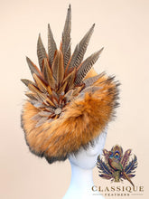 Load image into Gallery viewer, Extravagant Fur &amp; Feather Fascinator
