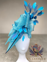 Load image into Gallery viewer, Teal &amp; Navy Fascinator
