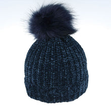 Load image into Gallery viewer, Chenille Faux Fur Pom Pom Hat
