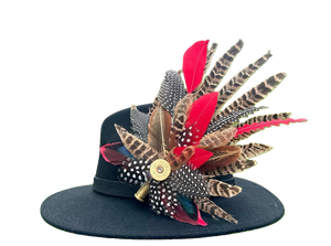 Classique Fedora Hat & Feather Pin