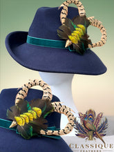 Load image into Gallery viewer, Sidesweep Fedora with Velvet Band &amp; Feather Pin
