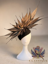 Load image into Gallery viewer, Extravagant Feather Teardrop Fascinator - Black
