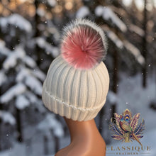Load image into Gallery viewer, Chunky Knit Real Fur Pom Pom Hat
