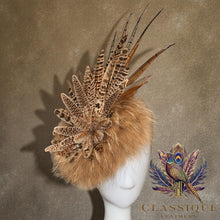 Load image into Gallery viewer, Rosabella - Fur &amp; Feather Fascinator
