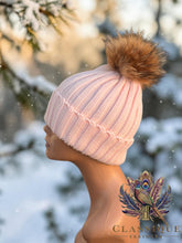 Load image into Gallery viewer, Chunky Knit Real Fur Pom Pom Hat
