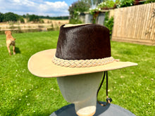 Load image into Gallery viewer, Cowhide Crown Leather Cowboy Hat
