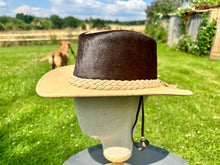 Load image into Gallery viewer, Cowhide Crown Leather Cowboy Hat
