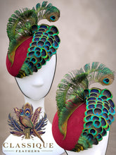 Load image into Gallery viewer, Peacock Showstopper Fascinator
