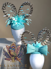 Load image into Gallery viewer, Mint Feather Bow Fascinator
