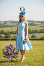 Load image into Gallery viewer, Baby Blue Feather Fascinator
