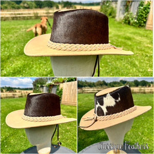 Cowhide Crown Leather Cowboy Hat