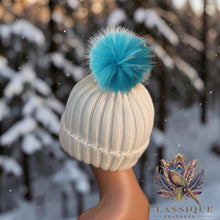 Load image into Gallery viewer, Chunky Knit Real Fur Pom Pom Hat
