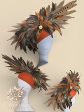 Load image into Gallery viewer, Vienna Burnt Orange Wool Teardrop Fascinator
