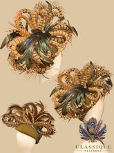 Load image into Gallery viewer, Alma - Teardrop Handcrafted Feather Fascinator
