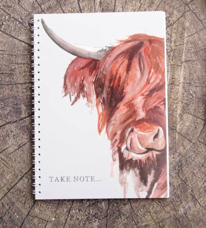 Take Note Highland Cow Design A5 Notebook