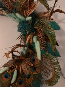 Peacock Wicker Wreath