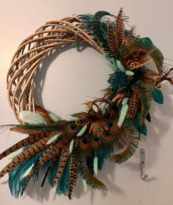 Peacock Wicker Wreath