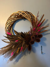 Load image into Gallery viewer, Hot Pink Wicker Wreath
