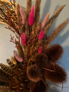 Hot Pink Wicker Wreath