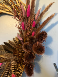 Hot Pink Wicker Wreath